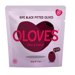 Black Pitted Olives with Chili and Garlic